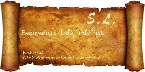 Seprenyi Lóránt névjegykártya