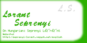 lorant seprenyi business card